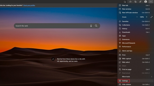 సెట్టింగులను తెరవండి